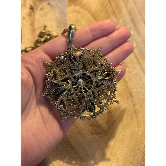 ART Vintage Designer Signed Chunky Medallion Pendant Chain Necklace 60s/70s - Picture 4 of 6